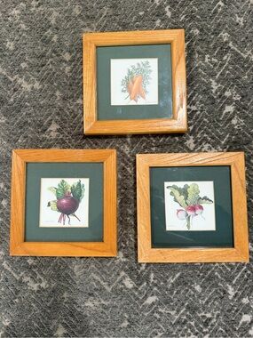 Set of 3 Vintage Arnie Fisk frames kitchen prints.